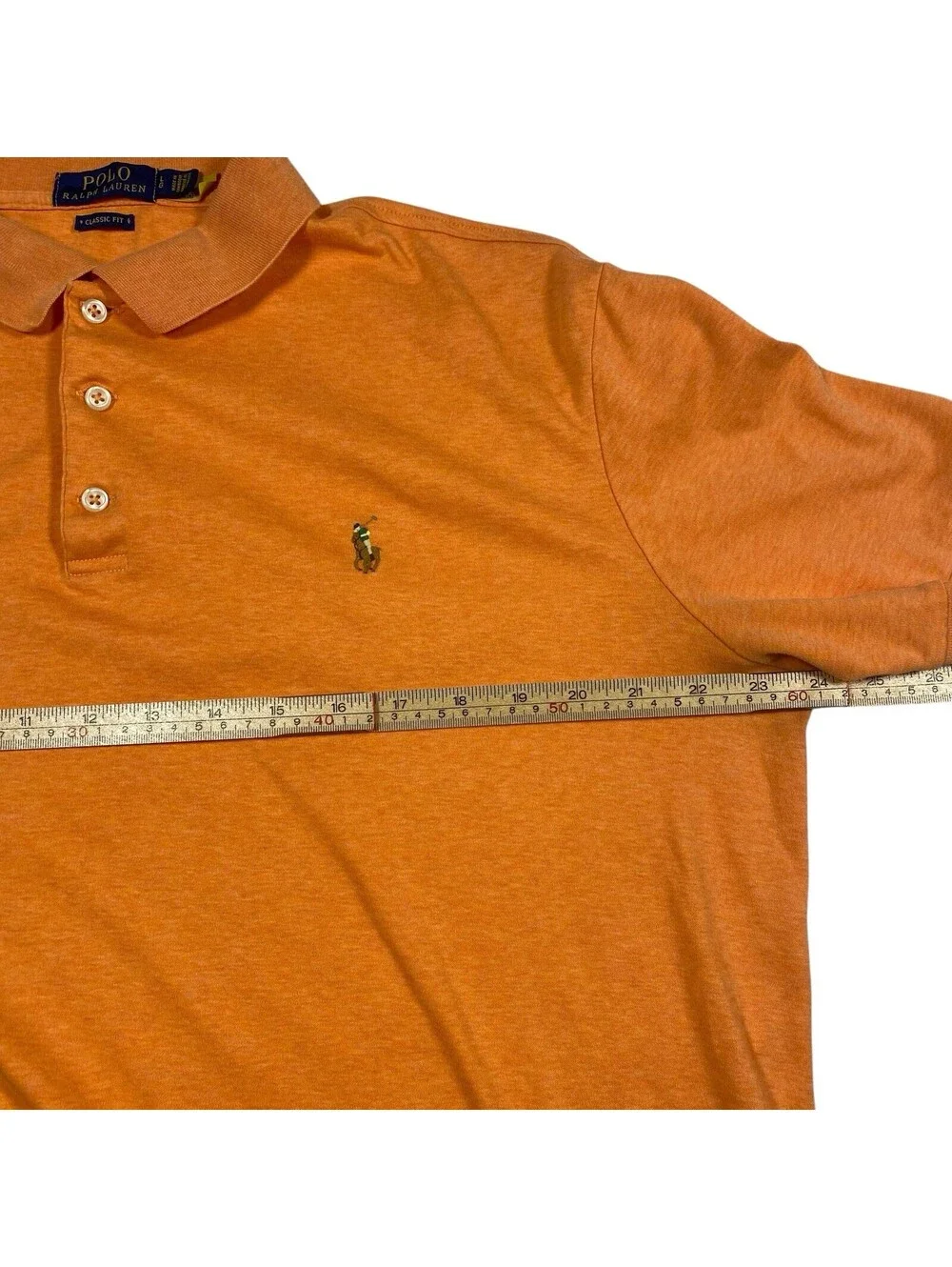 Polo Ralph Lauren Men's Short Sleeve Orange Polo Shirt Size Large with Pony Logo